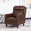 Fauteuil club moderne avec un revêtement brun foncé et un magnifique dossier en cascade avec une surface charmante