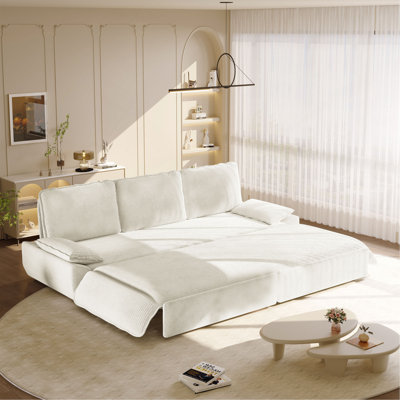 94.5"  king size   Pull Out Sofa Bed,3-in-1 Convertible Sleeper Sofa,Multi-Functional Corduroy  Bed