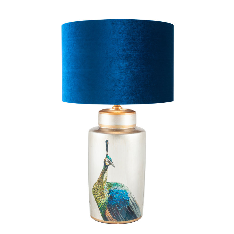 Aimon 26.6cm H Velvet Drum Lamp Shade ( Screw On ), Sapphire