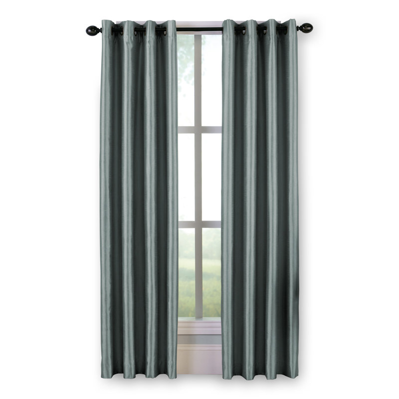 Panneau de rideau simple obscurcissant avec œillets Manos, L 50 po x L 95 po, Bleu sarcelle