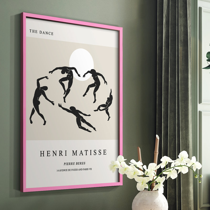 Matisse XCII, reproduction encadrée - bois massif, Cadre photo rose simple, H 10 po x l 8 po