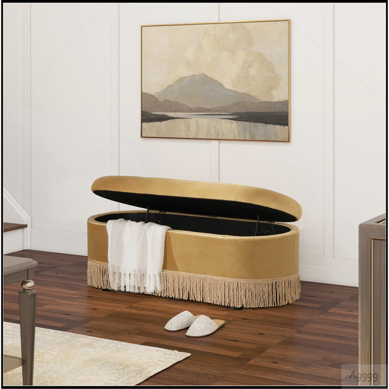 Banc de rangement Melinda 48,5 po Melange, Yellow