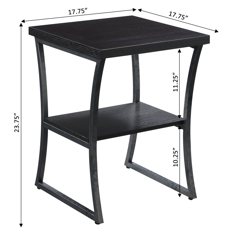 Table de bout en bois à 1 tiroir avec tablette Mariska, Espresso / gris ardoise