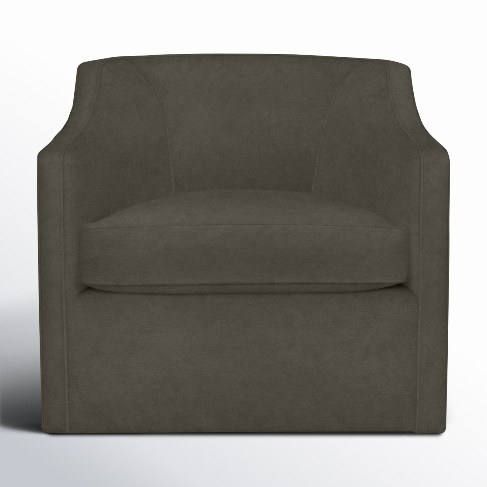 Marietta Upholstered Swivel Armchair, Bella Ash Performance Velvet