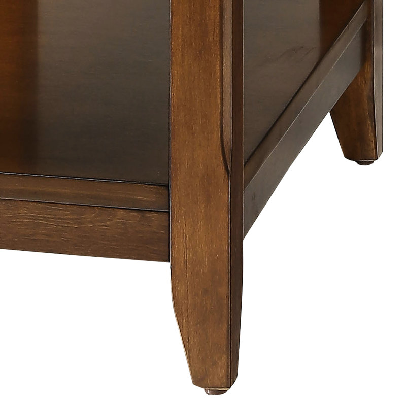 Table d'appoint en noyer - faite de bois massif et de meubles fonctionnels de style rectangulaire avec option de style transitionnel pour l'intérieur