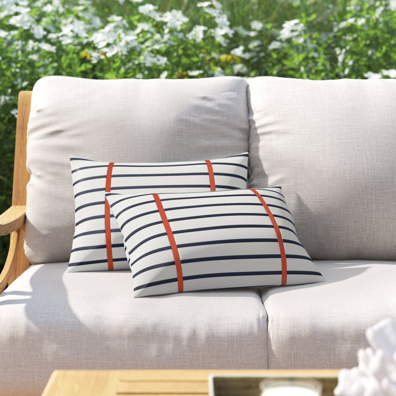 Housse et insert de coussin rectangulaire Stonebrook, 12 po x 18 po, Orange corail melon