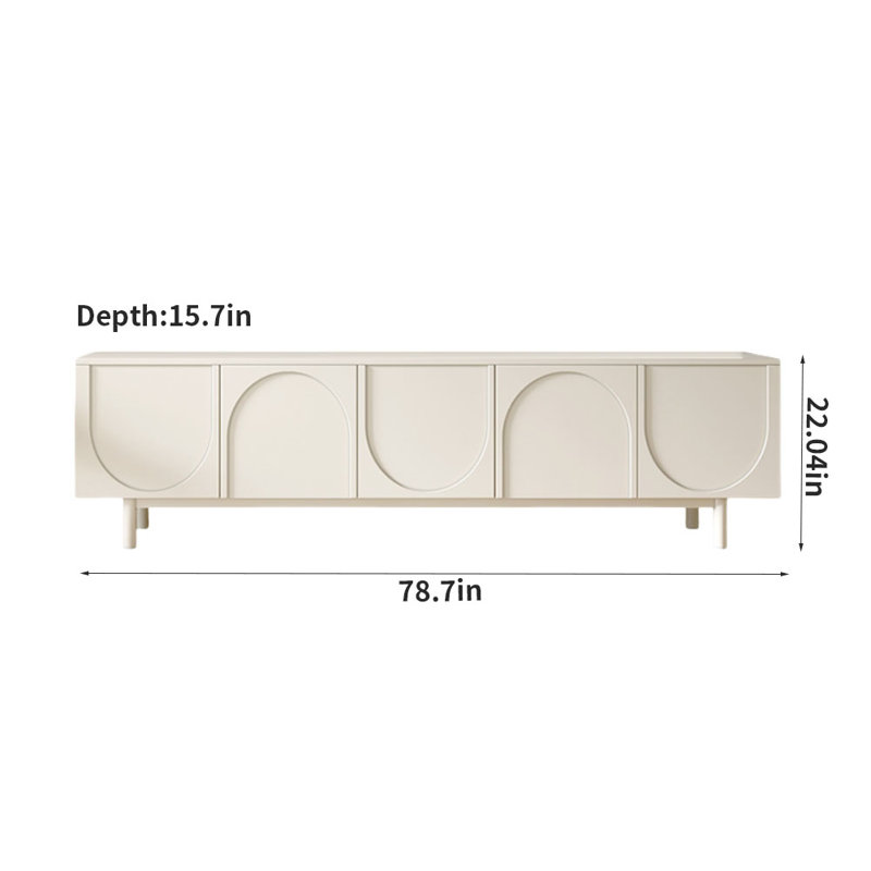 Crédence de rangement simple blanc l 78,7 po Simple