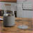 Tabletop Fireplace, Mini Concrete Ethanol Fire Bowl with Lid | Light Grey | Stainless Steel-176076642