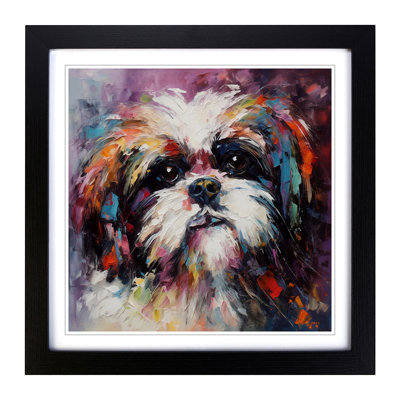 Shih Tzu Palette Knife No.2 - Framed Print