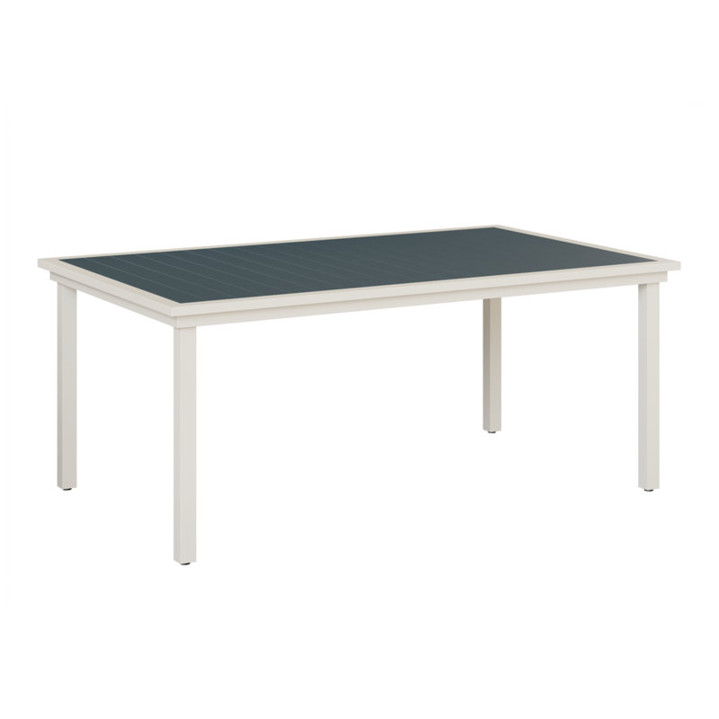 Table de salle à manger Vida Berlin, Ardoise, Blanc mat