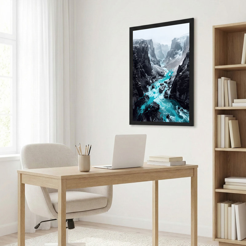 Art sur toile, "Dark Rocky Canyon", 18"H x 12"W