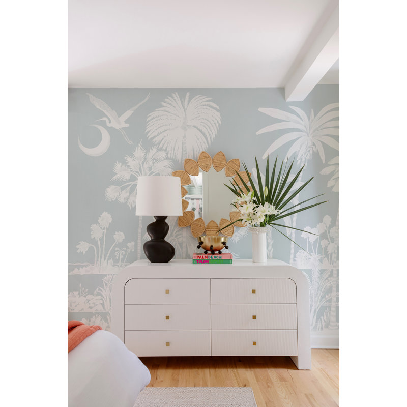 Charleston Marsh Breeze Mural by Megan Molten, Blue, Premium Paper