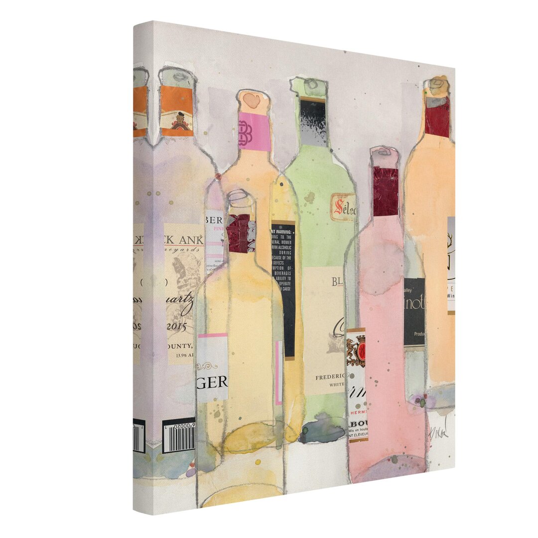 Leinwandbild Wine Bottles in Watercolor I