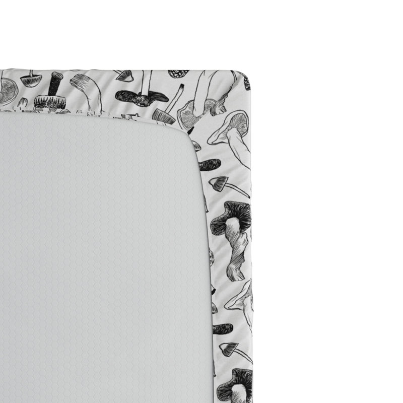 Black and White Paisley Microfiber Twin XL Fitted Sheet