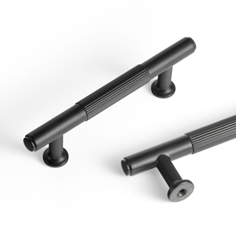 Ensemble de poignées rayées antidérapantes, Noir, 3"