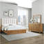 Mobilier de chambre à coucher en bois naturel avec commode à 6 tiroirs 1Pc