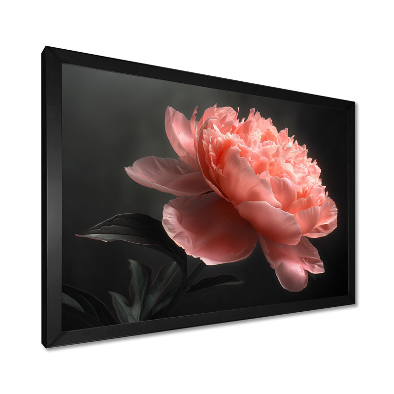 Décoration murale Heinemann - pivoines, H 30 po x l 40 po, Cadre noir