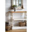 Console 35,5 "x 14" x 32 ", blanc et bois naturel vieilli, console de style champêtre