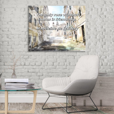 World Menagerie Gallery Wrapped Canvas By Madeleine de Scudery: "The only rose without thorns is friend