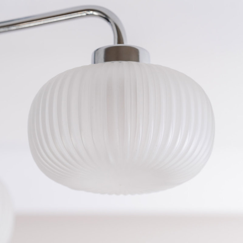 Abigahil Glass Semi Flush Mount, Smoked, Matte Black, Yes