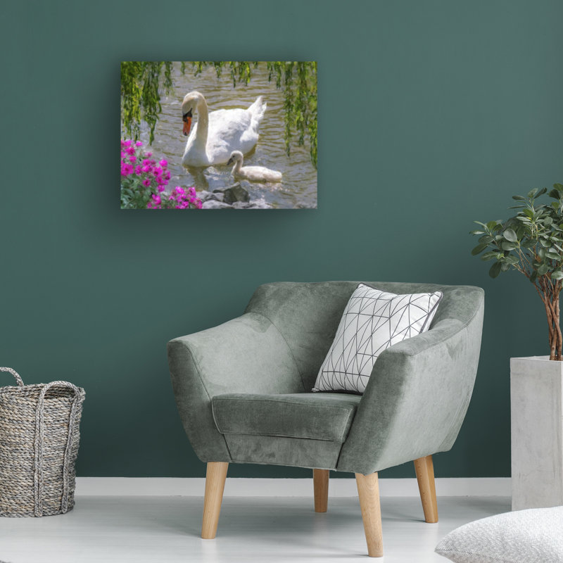Art sur toile «cygne et cygne», Emma, H 14 po x l 19 po