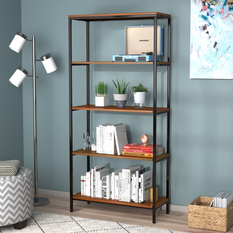 Modern Brown 72" Tall Bookcase with 5 Spacious Shelves, Chestnut