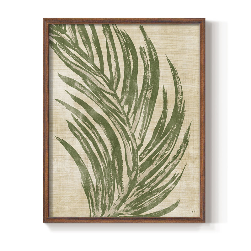 Palmaria II, reproduction encadrée - bois massif, H 11 po x l 9 po, Noyer