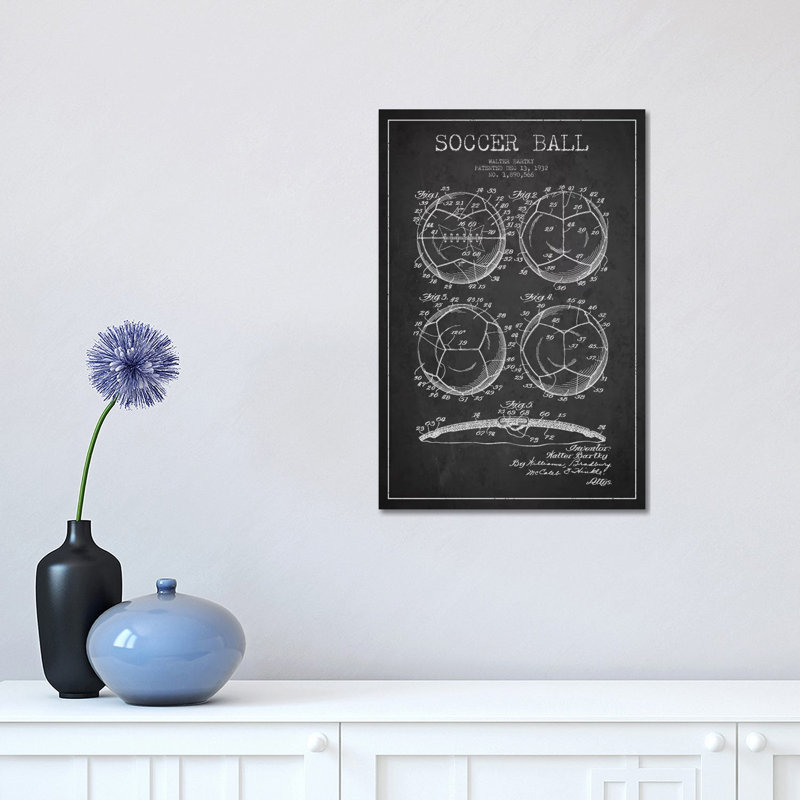 Bartky Soccer Ball by Aged Pixel - Wrapped Canvas Print, 30.48 cm H x 45.72 cm W x 1.91 cm D