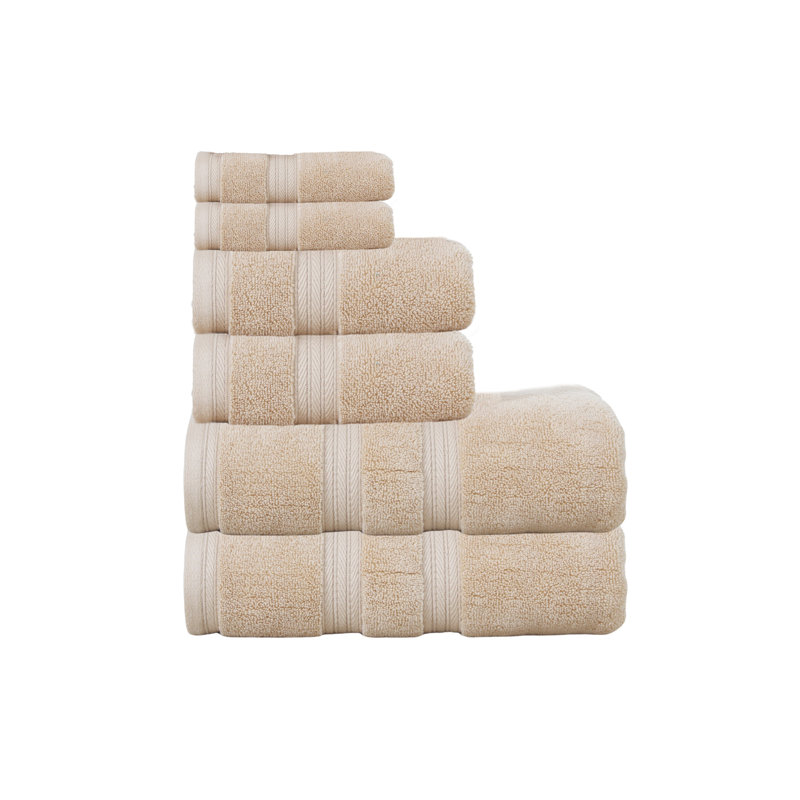 Elegance Essentials 550GSM 100% Cotton Zero Twist Bath Towel Set(2 Bath, 2 Hand Towel & 2 Washcloth), Linen