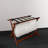 Heavy Duty 34" Extra Wide Luggage Rack with Zippered Laundry Bag,  (Walnut)