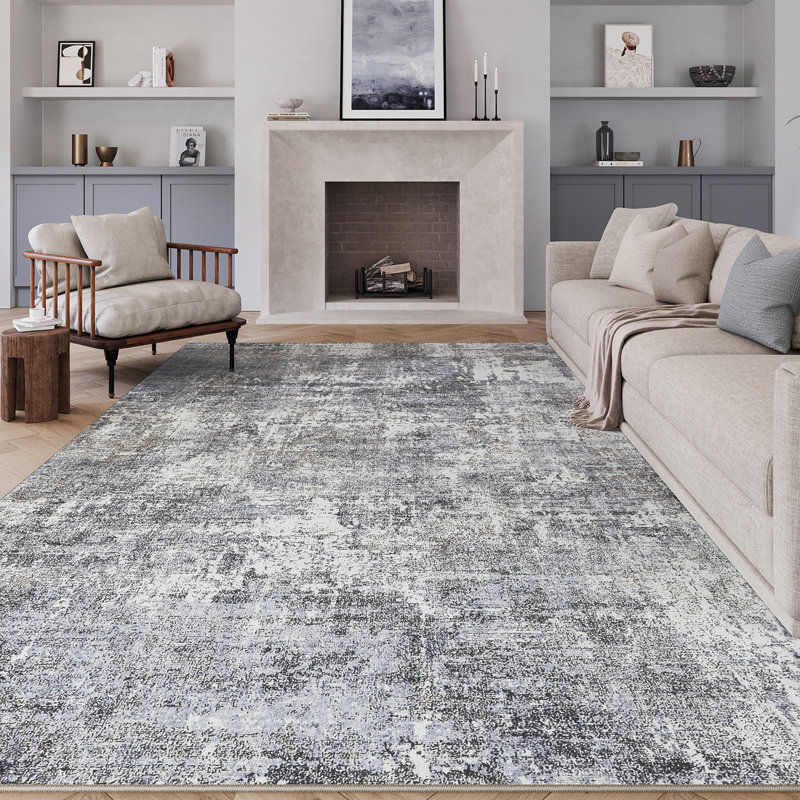 Sarah Machine Washable Abstract Area Rug with Non-Slip Backing, Rectangle 8' x 10'