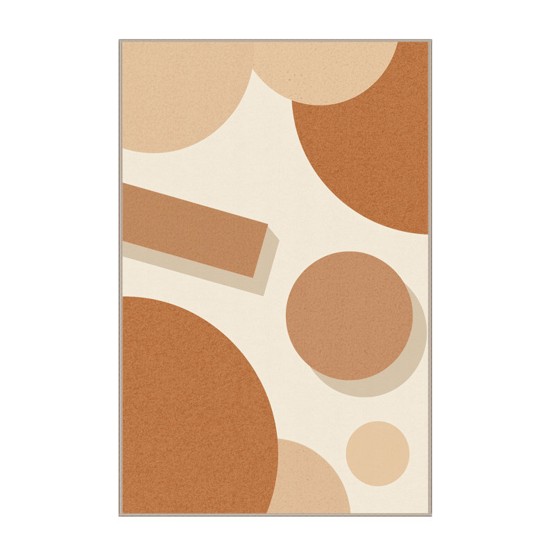 Machine Washable Wilkerson Cookies Scandinavian Rug in Pink – Beige Binding, 5x8