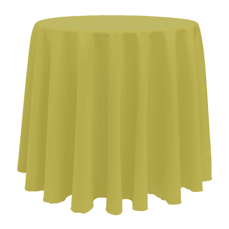 10 Pack Round Polyester Linen Tablecloth, Acid Green, 126" x 126"