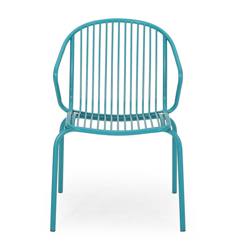 Chaise de patio Corbeil, Bleu sarcelle mat