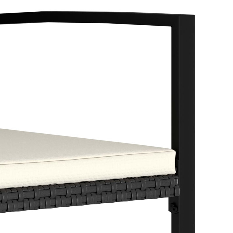 Bedros 6 - Person Patio Dining Set with Rectangular Table , Cushions Included, Black, Dark Grey, 73cm H x 180cm L x 70cm W