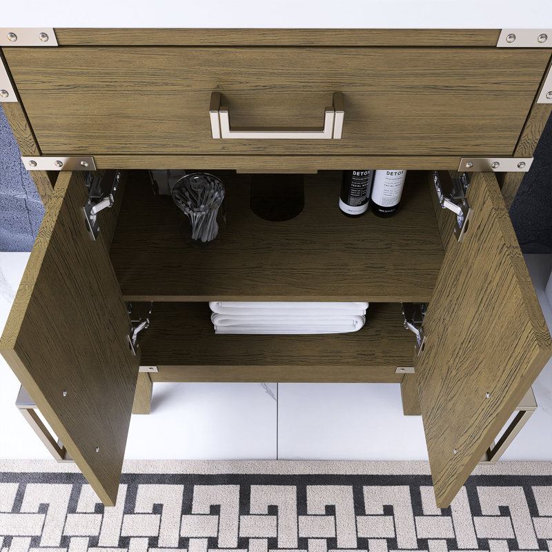 Meuble-lavabo autoportant 24 po en chêne gris