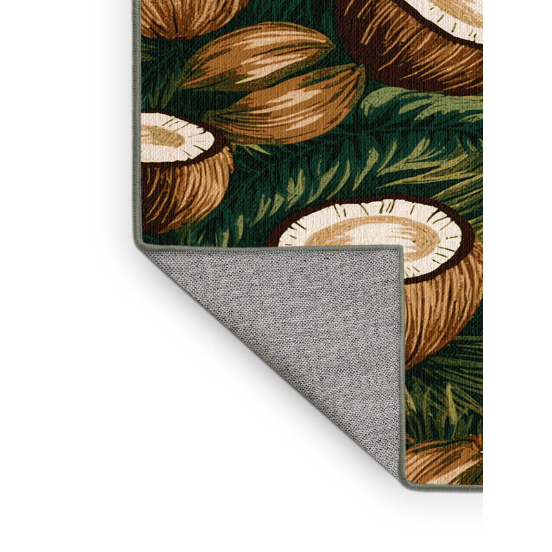  Washable Coconut Fruits Area Rug, Rectangle 8 pi x 12 pi