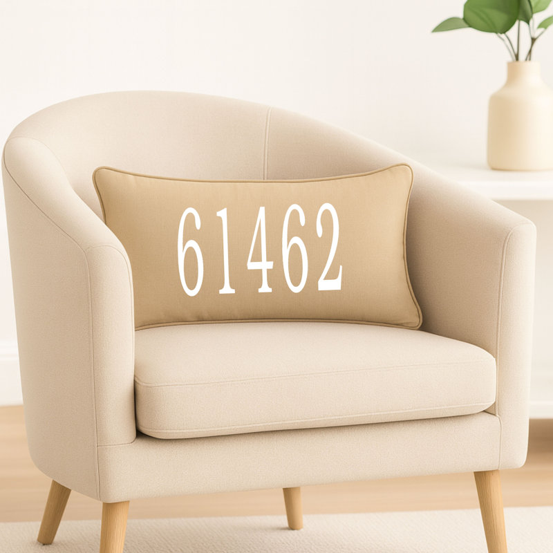 Coussin personnalisé avec code postal personnalisé, Oui, Tanné, Pillow Cover Only - No Insert