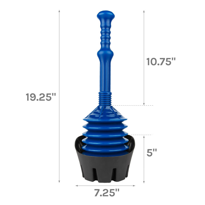 Utility-Sink Plastic Plunger With Tray, Blue