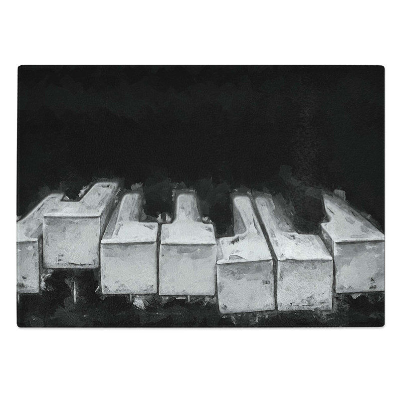 Tempered Glass Broken Piano Keys Chopping Board, 39 cm W x 28.5 cm L