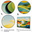  «Minimalist Multicolor Line Art Landscape III - Meadow Multipanel Wall Art