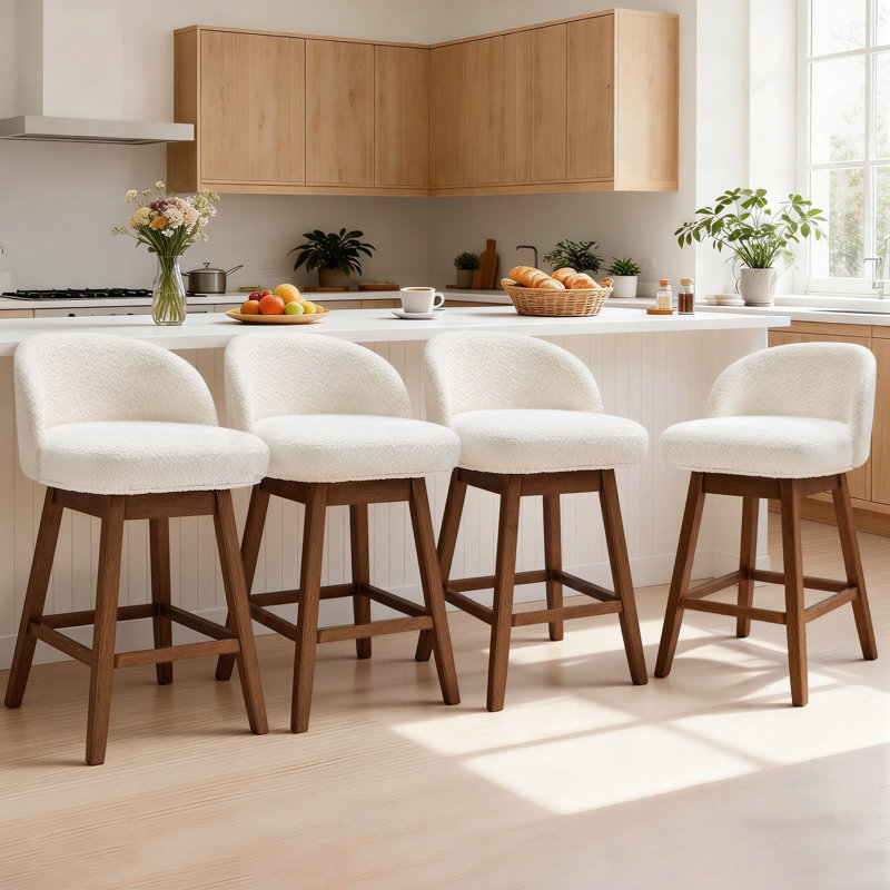 Detweiler Swivel Upholstered 26"H Counter Stool (Set of 4)