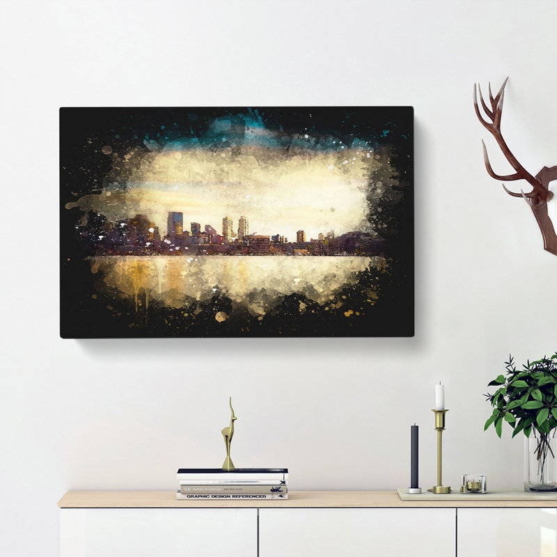 Reflection Of The Seattle Skyline - Wrapped Canvas Painting, 35cm H x 50cm W x 3cm D