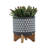 Ceramic 8" Aztec Planter On Wooden Stand-160150353-160150359