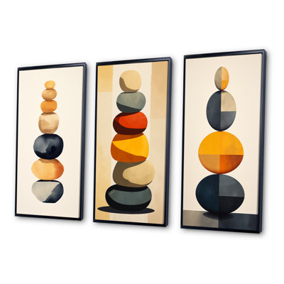 Ensemble de 3 pièces Spiritual Stone Art - équilibrage visuel des roches