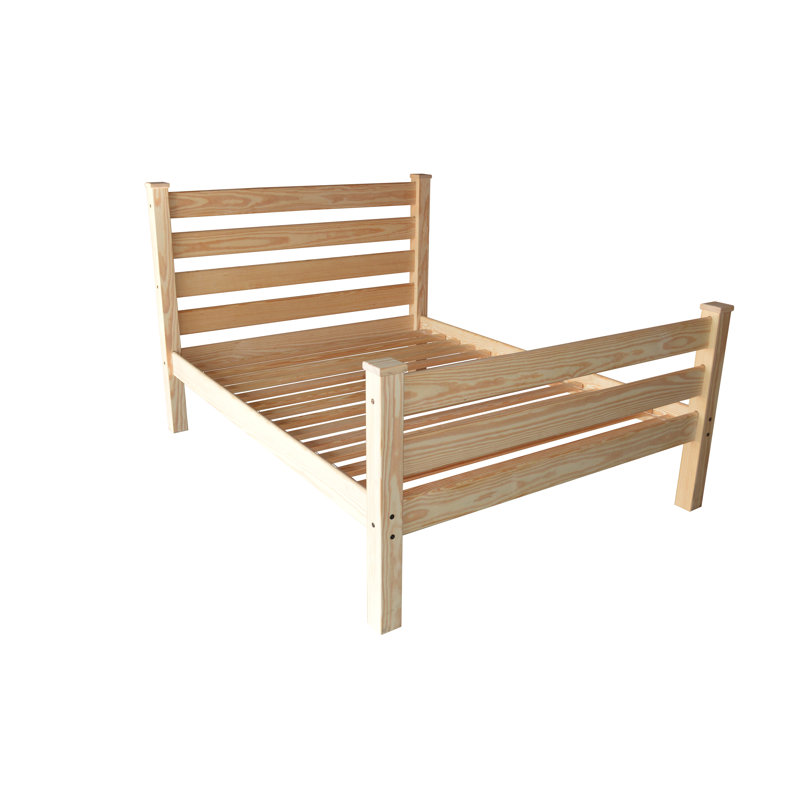 Lit standard en bois massif, Rouge, Double