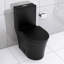 Toilette de salle de bain noire matte, double chasse 1,1 / 1,6, toilette allongée noire à technologie avancée de chasse d'eau, chasse d'eau, conception à surface facile