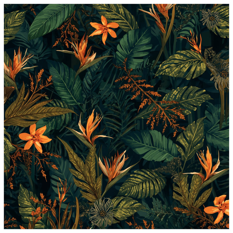 Édredon à motif de feuillage tropical, Simple extra long