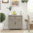 HOMCOM farmhouse style sideboard with drawers and adjustable shelves coffee bar cabinet, kitchen cabinet suitable for living room, entrance, gray washed-1016784444