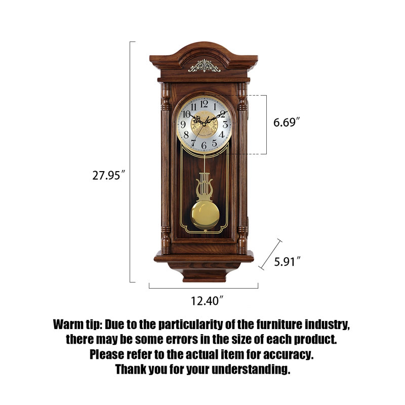 Solid Wood Free Form Wall Clocks, Dark Brown